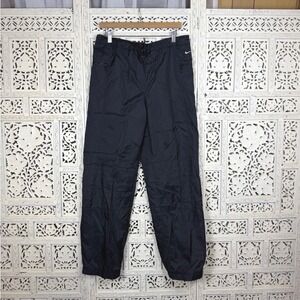 Nike Black Waterproof Windbreaker Track Baggy Nylon Athletic‎ Pants Sz Womens M